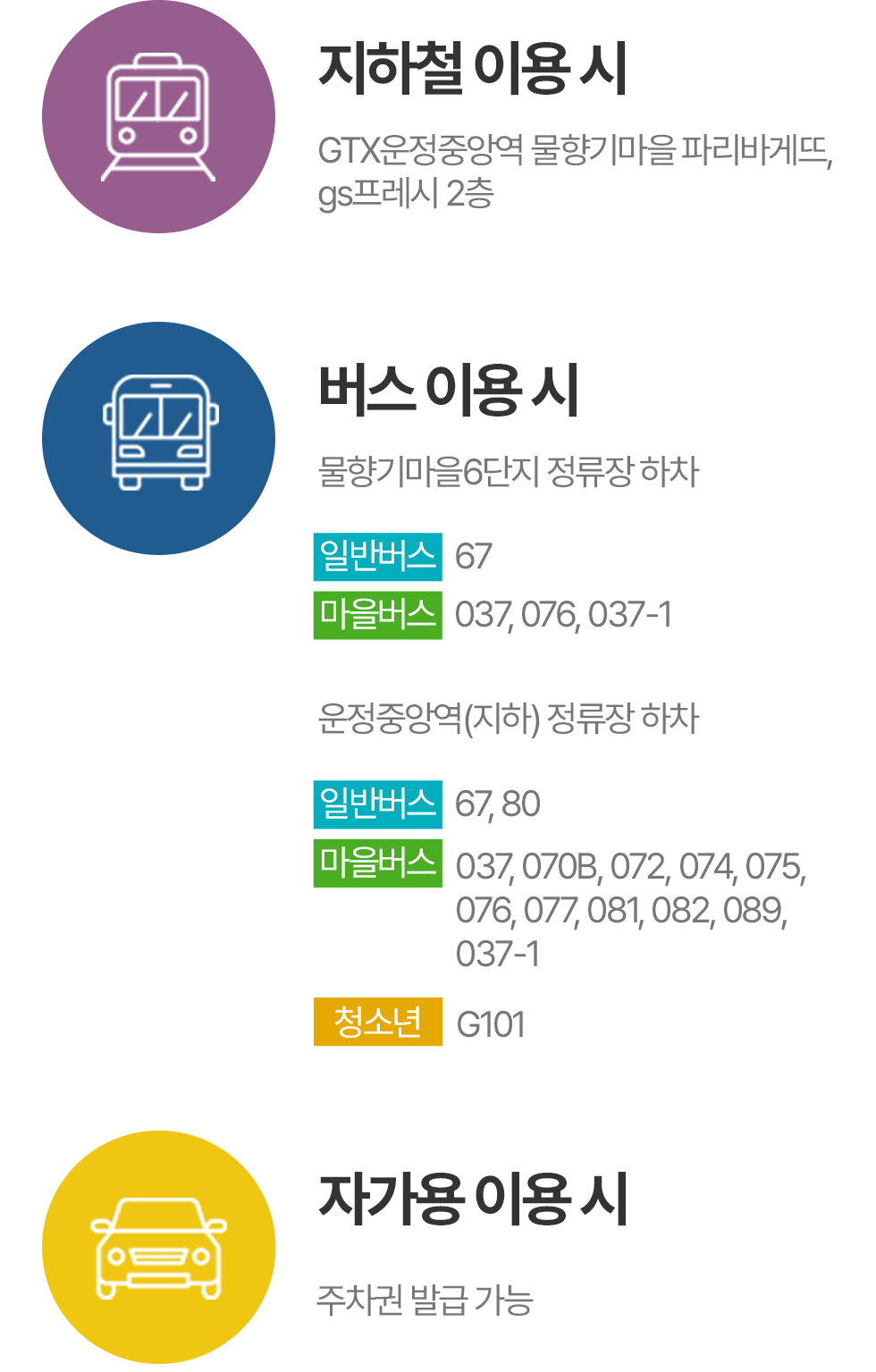 운정새로이치과 오시는 길 지하철 버스 자가용 이용 안내